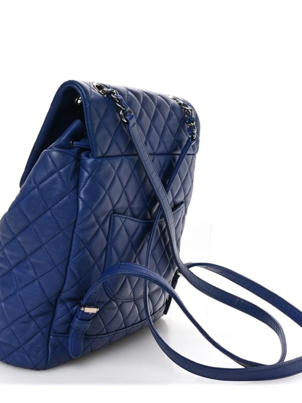 Chanel Lambskin Quilted Large Urban Spirit Backpack Blue Shoulder Bag Sling - Picture 3 of 10